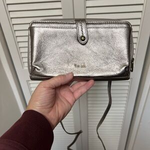The Sak Shimmering Silver Wallet/Wristlet Crossbody